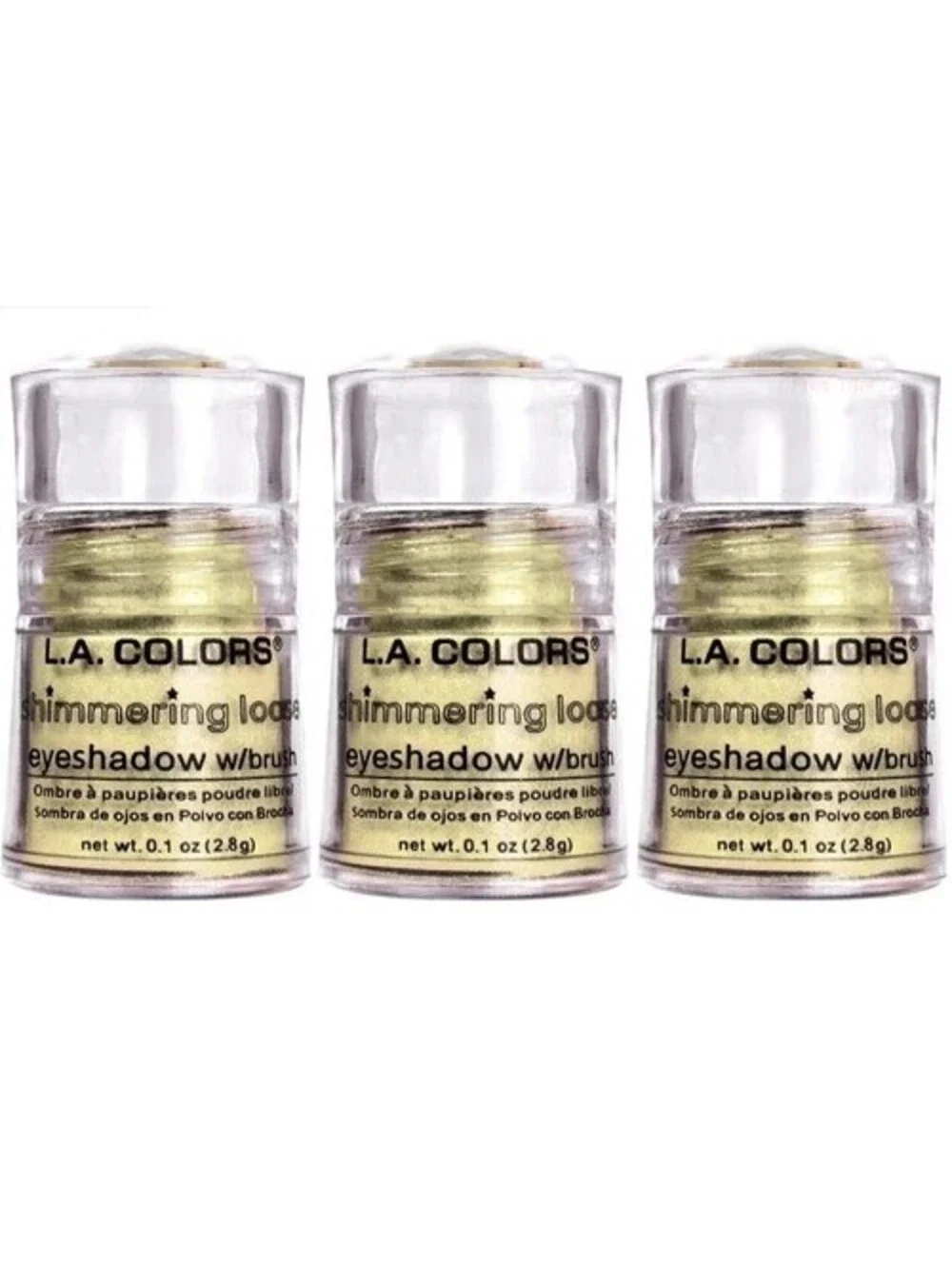 Lot of 3: New L.A. COLORS Intense Shimmer Loose Eye Shadow in Sunshine (Sealed)